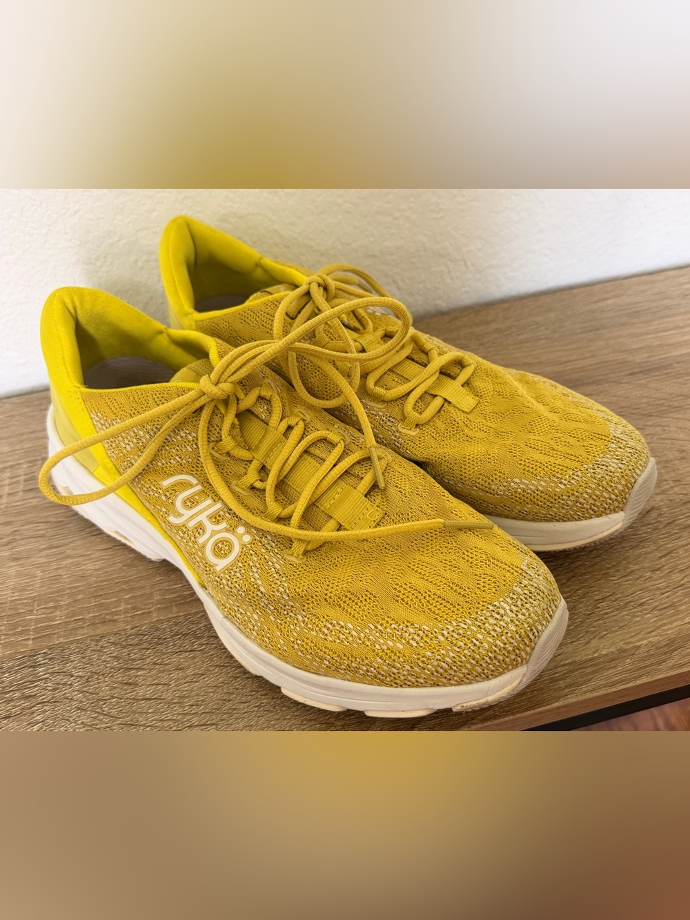 Ryka Devotion X Yellow Knit Athletic Sneakers